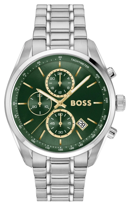 Image of BOSS 1514266 Grand Prix Chronograph (44.5mm) Green Dial / Watch