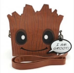 Image of Loungefly Marvel Guardians of the Galaxy Groot Die Cut Cross Body Bag