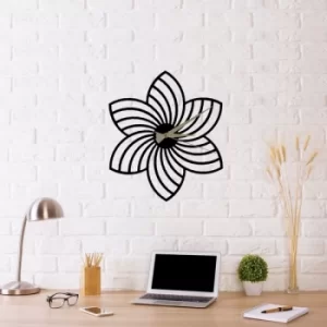 Image of Rose Clock Black Decorative Metal Wall Clock