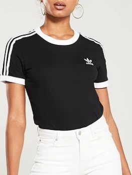 Image of adidas Originals 3 Stripe Tee - Black, Size 20, Women