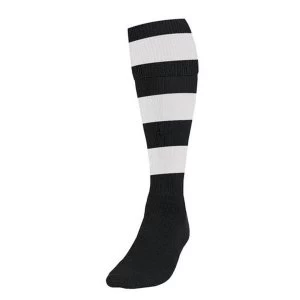 Image of Precision Hooped Football Socks Mens Black/White