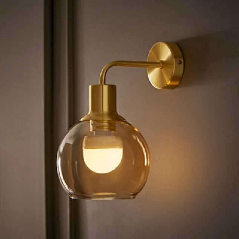 Image of SO'HOME Rechargeable Glass Globe Wall Light Gold-Coloured ONE SIZE