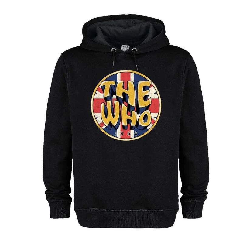 Image of Amplified Amplified Men Union Jack Circle The Who Hoodie in Black Size: X-Small Black XS Male 5063852061600