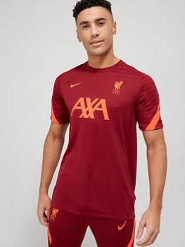 Image of Nike Liverpool FC 21/22 Strike Short Sleeved Tee - Red, Size 2XL, Men