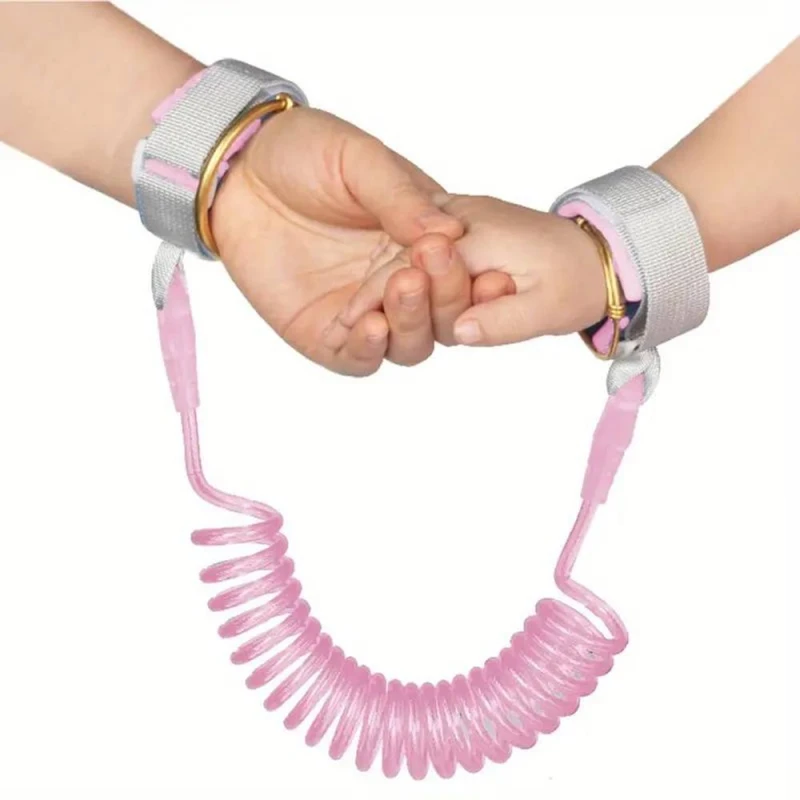 Image of Dyzi Anti Lost Band Toddler Safety Link Harness Bracelet with Traction Rope, Pink DYZI0042