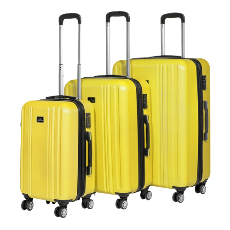Image of Dellonda 3 Piece ABS Luggage Set with Integrated TSA Approved Combination Lock - Yellow DL124