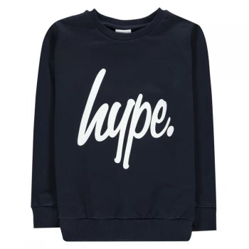 Image of Hype Script Sweatshirt - Navy/White