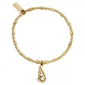 Image of Gold Interlocking Heart and Angel Wing Bracelet GBSRB3239