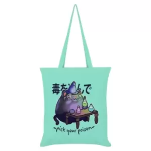 Image of Kawaii Coven Pick Your Poison Tote Bag (One Size) (Mint Green/Black)