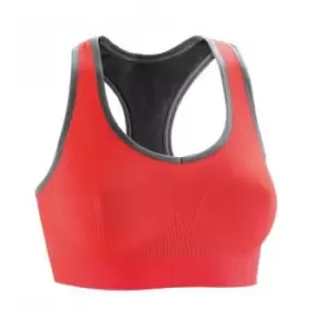 Image of Spiro Womens/Ladies Fitness Cool Compression Sports Bra (XS/S) (Hot Coral/Phantom Grey)