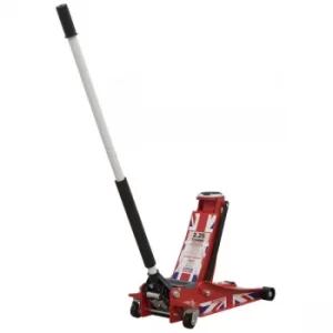 Image of Sealey 2001LEU Trolley Jack 2.25tonne Low Entry Rocket Lift Union Flag