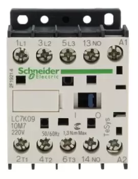 Image of Schneider Electric TeSys K LC7K 3 Pole Contactor - 9 A, 230 V ac Coil, 3NO, 4 kW