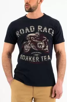 Image of Rokker Road Race T-Shirt, blue, Size L, blue, Size L