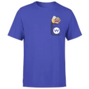 Image of Nintendo Super Mario Wario Pocket Mens Purple T-Shirt - S - Purple