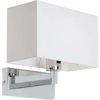 Image of Endon Piccolo - 1 Light Indoor Wall Light Chrome, White Tc Fabric, E27