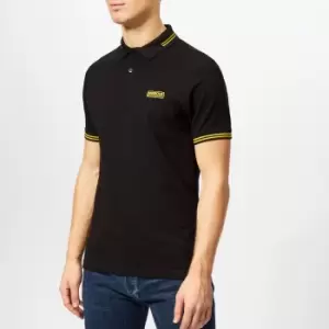Image of Barbour International Mens Essential Tipped Polo Shirt - Black - L
