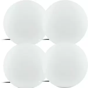 Image of 4 PACK IP65 Outdoor Garden Ball Light White Plastic 1x 40W E27 390mm Globe