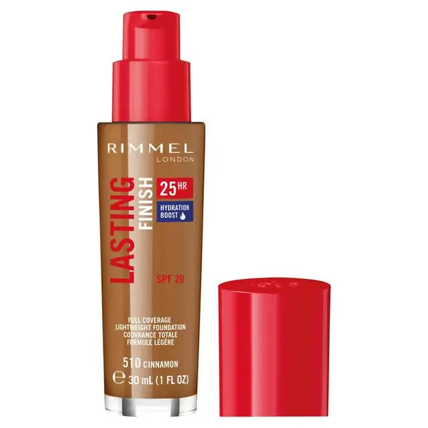 Image of Rimmel London Lasting Finish 25HR Full Coverage Foundation 510 Cinnamon