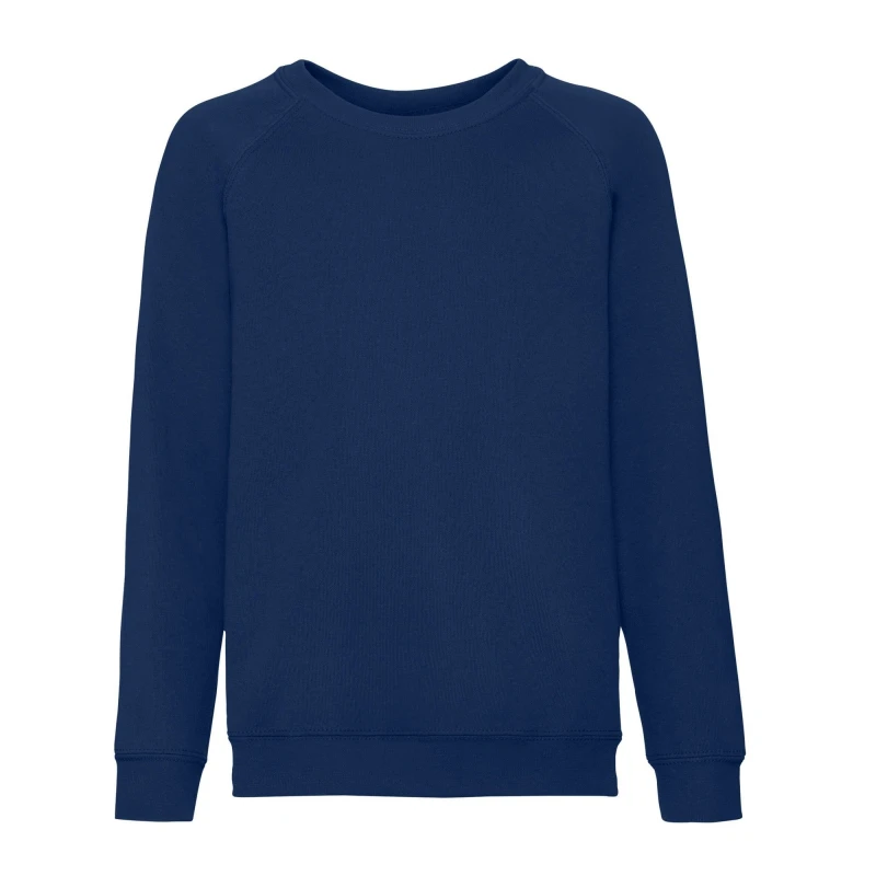 Image of Fruit of the Loom Classic Raglan Sweatshirt in Navy Size: 12-13 Years Navy Unisex 12-13 Years