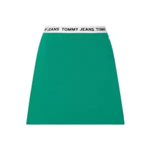 Image of Tommy Jeans Tjw Logo Waistband Skirt - Green