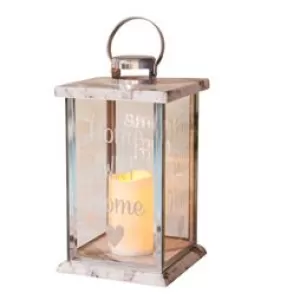 Image of HESTIA Metal Lantern With LED Candle - Home 32cm