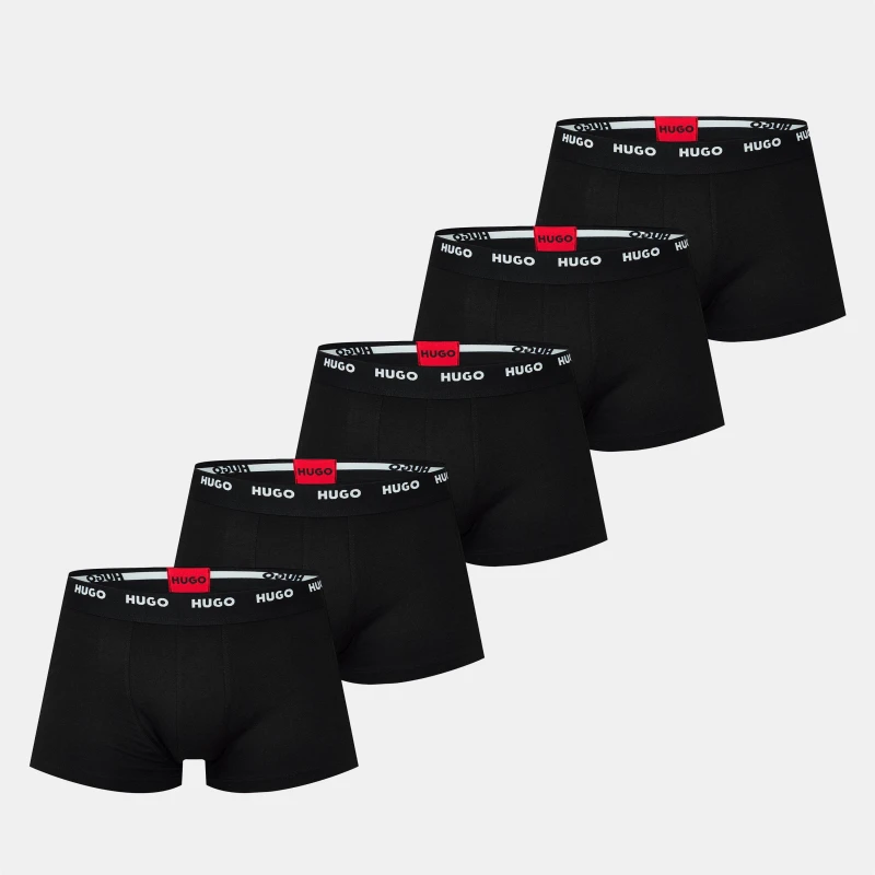 Image of Hugo Boss 5 Pack Boxer Shorts Mens Black male 2X Large