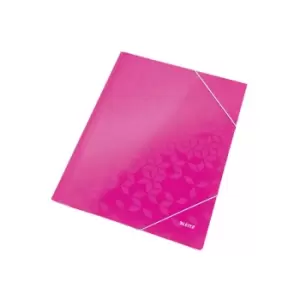 Image of WOW 3 Flap Folder A4 250 Sheet Capacity Pink - Outer Carton of 10