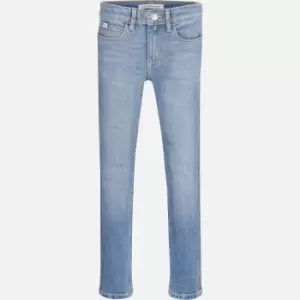 Image of Calvin Klein Girls Skinny Mr Mid Blue Jeans - Mid Blue - 10 Years