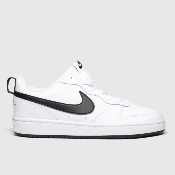Image of Nike White & Black Court Borough 2 Bg Trainers Youth
