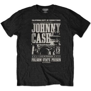 Image of Johnny Cash - Prison Poster Unisex X-Large T-Shirt - Black