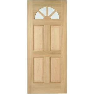 Image of Wickes Carolina External Oak Veneer Door Glazed 4 Panel 1981 x 838mm