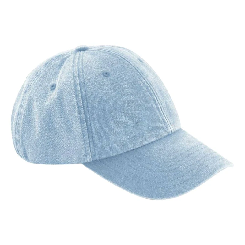 Image of Beechfield Mens Vintage Low Profile Baseball Cap in Duck Egg Blue Duck Egg Blue Male One Size