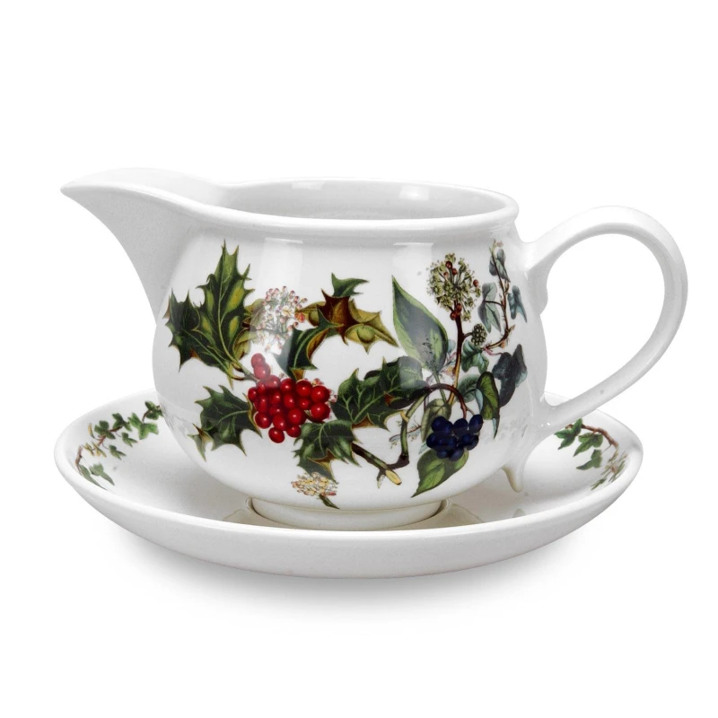 Image of Portmeirion Holly and Ivy The Holly and the Ivy Gravy Boat Stand Green unisex One Size