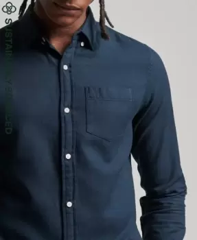 Image of Superdry Organic Cotton Textured Long Sleeve Shirt