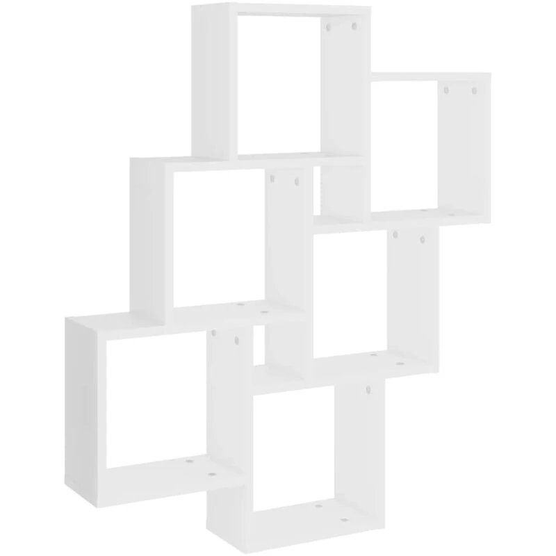 Image of VIDAXL Vidaxl - Wall Cube Shelf White 78x15x93cm Engineered Wood 8720286595879