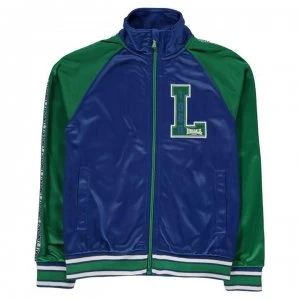 Image of Lonsdale Track Funnel Neck Jacket Junior Boys - Nvy/Grn