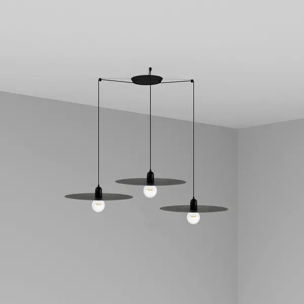 Image of Plat Cluster Pendant Ceiling Light Black, E27