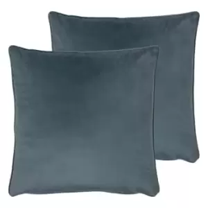 Image of Evans Lichfield Opulence Twin Pack Polyester Filled Cushions Petrol