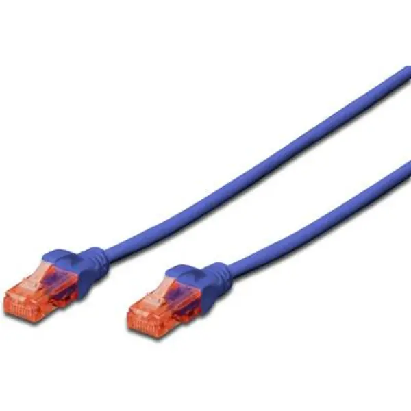 Image of Digitus Digitus DK-1617-050/B-BU RJ45 Network cable, patch cable CAT 6 U/UTP 5m Blue Flame-retardant, Halogen-free, Unshielded DK-1617-050
