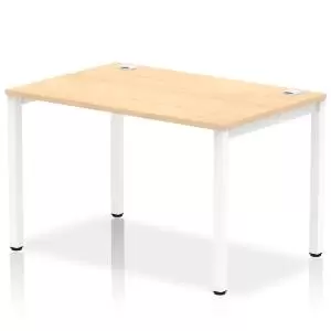 Image of Impulse Bench Single Row 1200 White Frame Office Bench Desk Maple