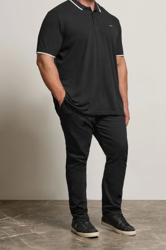 Image of BadRhino Mens Stretch Chinos in Black Size: 52R Black Male 52R