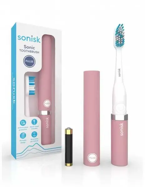 Image of Sonisk Pulse Battery Operated Dusty Pink Toothbrush
