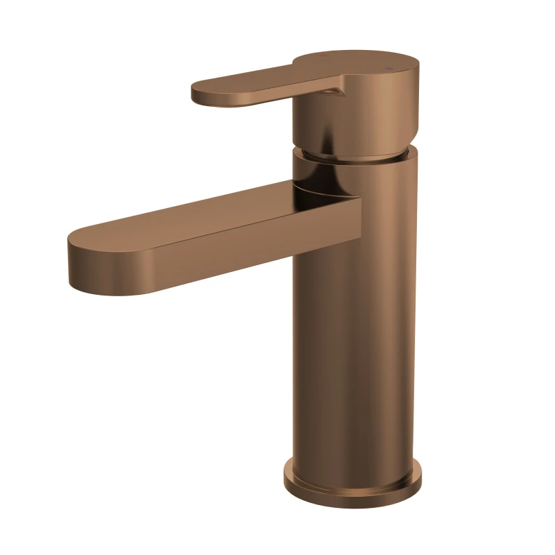 Image of Balterley Round Mono Basin Mixer Tap with Push Waste Brushed Bronze Brown
