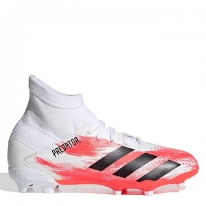Image of adidas 20.3 Junior FG Football Boots - White/PopOrange