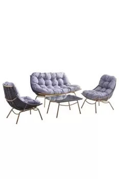 Image of 'Rattan' Outdoor Furniture Sofa Set 4 PCs