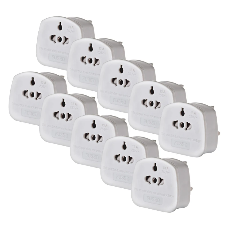 Image of Maplin Worldwide to UK Travel Adapter Plug - Pack of 10