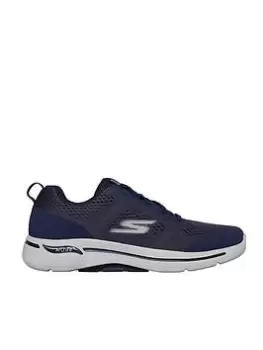 Image of Skechers Go Walk Arch Fit Idyllic Arch Fit Athletic Engineered Mesh Lace Up Trainer, Navy, Size 7, Men