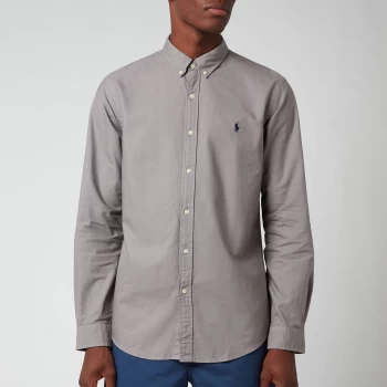 Image of Polo Ralph Lauren Mens Slim Fit Garment Dyed Oxford Shirt - Perfect Grey - M
