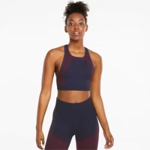 Image of PUMA Long Line Seamless Womens Training Bra, Spellbound/Sunblaze, size Small, Clothing