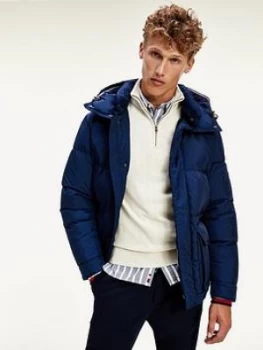 Image of Tommy Hilfiger Tommy Down Fill Hooded Padded Jacket - Navy